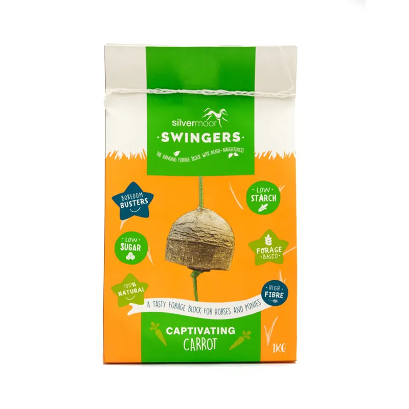 Silvermoor Swingers Hanging Forage Block - Carrot